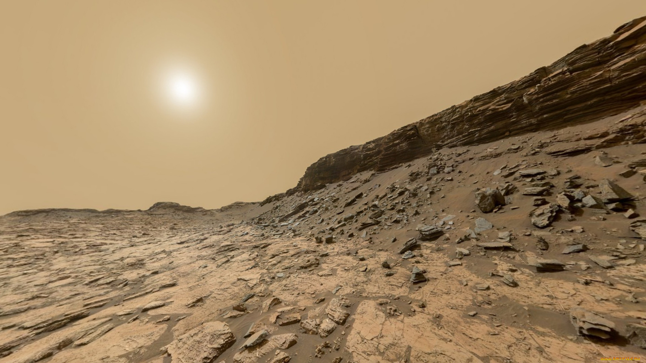 Панорама Марса с марсохода Curiosity 2020